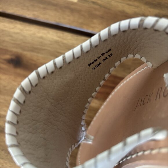 Jack Rogers White sandals size 9.5 White Embroidered Dogs Resort Preppy Beachy - Picture 9 of 14